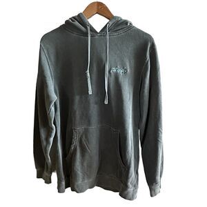 Slunks ~ Garment Dyed Faded Grey sweatshirt hoodie ~ lined hood ~ size Small